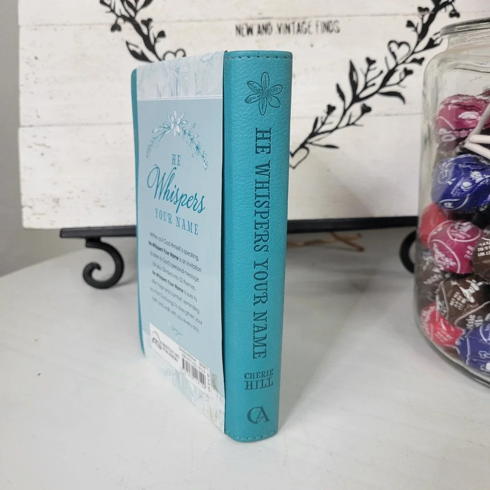 Cherie Hill He Whispers Your Name 365 Devotion Teal Faux Leather Devotional Book